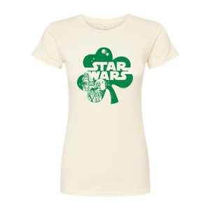 Women's - Star Wars - St. Patricks Day Clover Fitted Graphic T-Shirt - 1 of 3