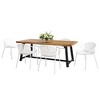 7-Piece Outdoor Dining Set with Acacia Wood Tabletop and 6 Stackable Chair - 2 of 4