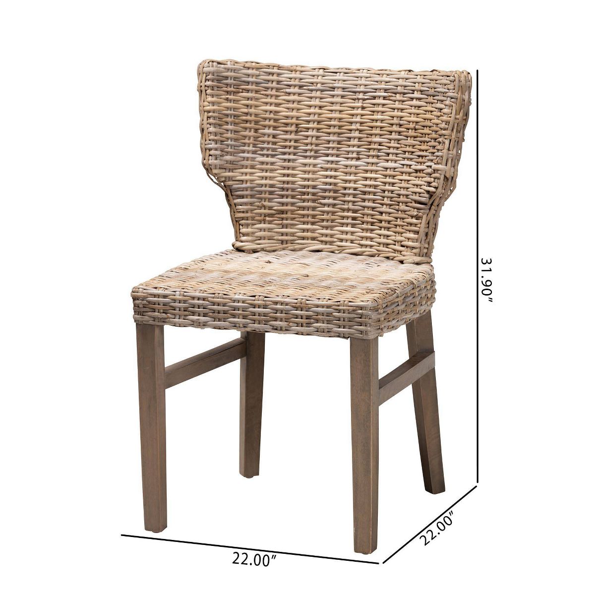 Enver Rattan and Wood Dining Chair Set Natural/Brown - bali & pari: Handcrafted, Indonesian Origin - thumbnail 10