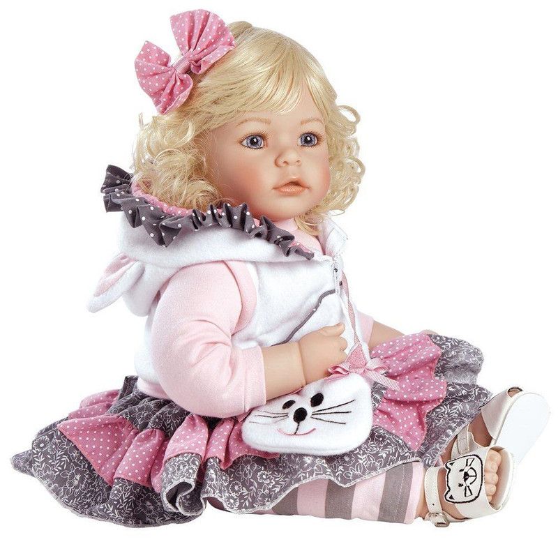 Adora Realistic Baby Doll The Cat's Meow Toddler Doll - 20 inch, Soft CuddleMe Vinyl, Light Blonde Hair, Blue Eyes, 5 of 7