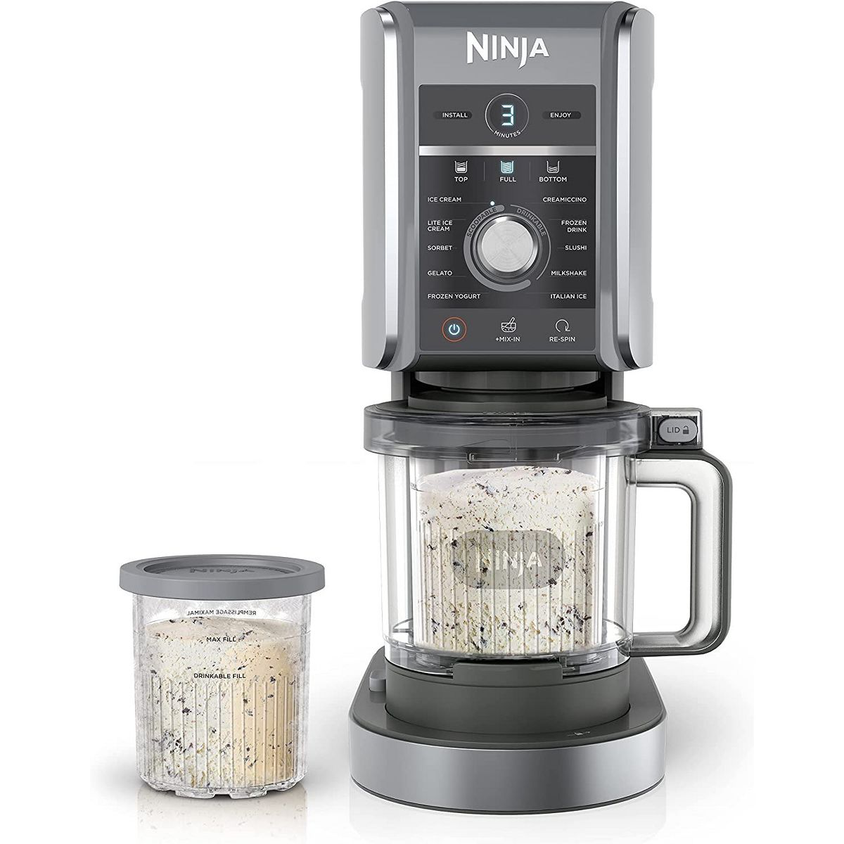 Ninja CREAMi Deluxe 11-in-1 XL Ice Cream Maker, Silver (NC501) Manufacturer Refurbished