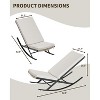 Patio Rocking Chairs Set of 2 with Wicker Frame and Metal Base, Outdoor Pool Rocking Lounge Chair with Comfort Cushion, Beige - 2 of 4