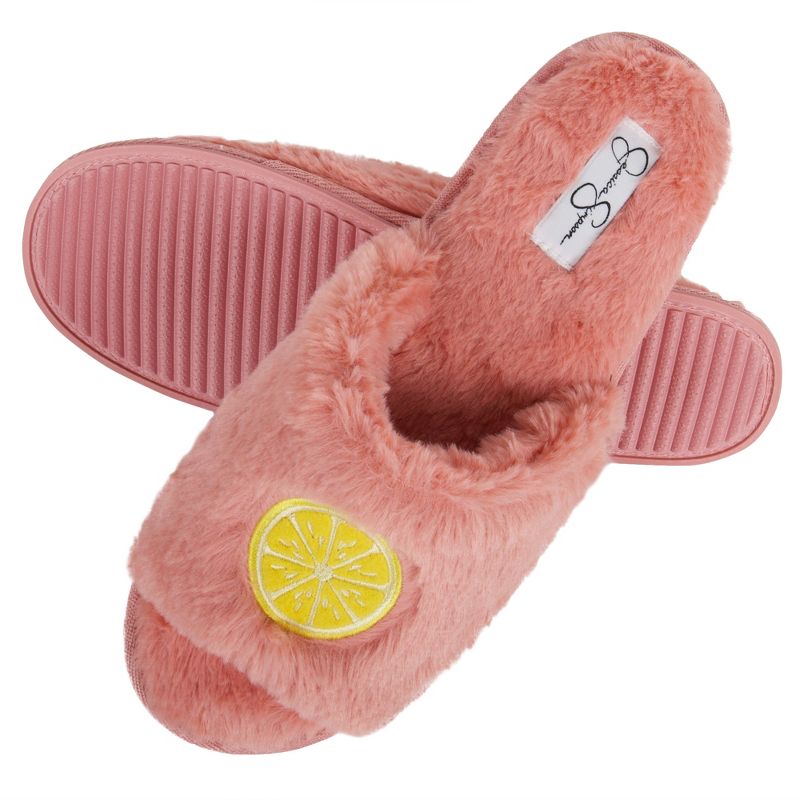Jessica Simpson Womens Fuzzy Open Toe Slide Slipper, 1 of 7