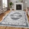Faux Wool Vintage Diamond Pattern Area Rug Machine Washable Foldable Ultra Thin Non Slip Stain Resistant Pet Friendly Carpet - 3 of 4