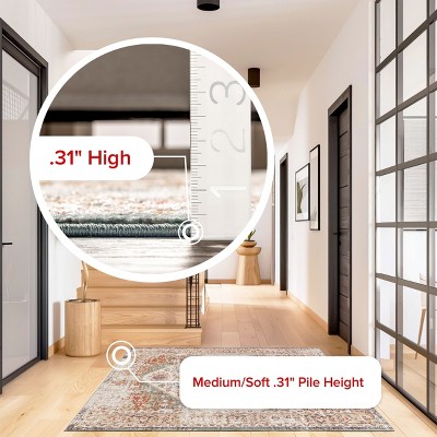 Beige Medallion Rectangular Easy Care Synthetic Rug
