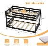 JOYMOR Solid Wood Low Twin Over Twin Bunk Bed for Kids/Junior, Bunk Bed Frame with Guardrails & Ladder for Boys Girls, No Box Spring Needed (Black) - 2 of 4