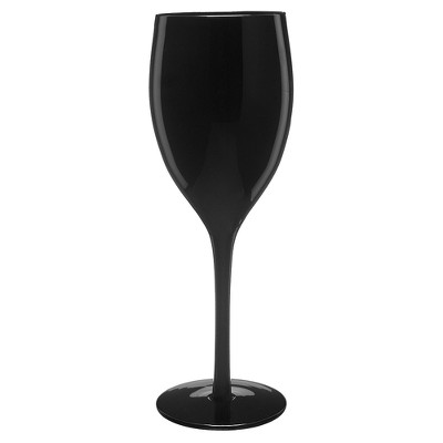 black plastic wine goblets