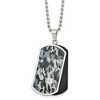 Chisel Stainless Steel Black IP-plated and Camo Enamel with .015 carat Diamond Double Dog Tag on a 24" Ball Chain Necklace - 2 of 4