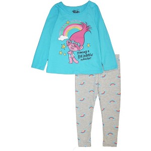 DreamWorks Trolls Little Girls' 2-Piece Long Sleeve Top and Legging Sets - 1 of 3