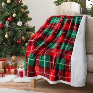 Tirrinia Plaid Christmas Throw TV Fleece Blanket 50"x60", Super Soft Warm Comfy Plush Fleece Bedding Couch Cabin Decorative Throw Blanket - 1 of 4