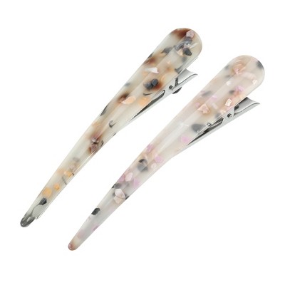 Unique Bargains Women's Metal Long Duckbill Hair Clips White 5.31