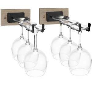 Sorbus Wall Mounted Wine Glass Stemware Rack Set - 1 of 4