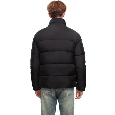 Мужские куртки Rokka&Rolla Men's Solid Puffer Coat Stand Up Collar Jacket-Black, size Large — фото 2