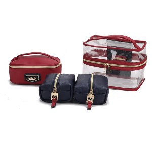 MKF Collection Emma Handbag Cosmetic Clear Case set by Mia K- 4 pieces - 1 of 4