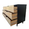 CAVINAS 6-Drawer Dresser with Legs,Rattan MDF Chest of Drawers with Spacious Storage Space for Bedroom and Entryway,2 Columns,3 Rows - 4 of 4