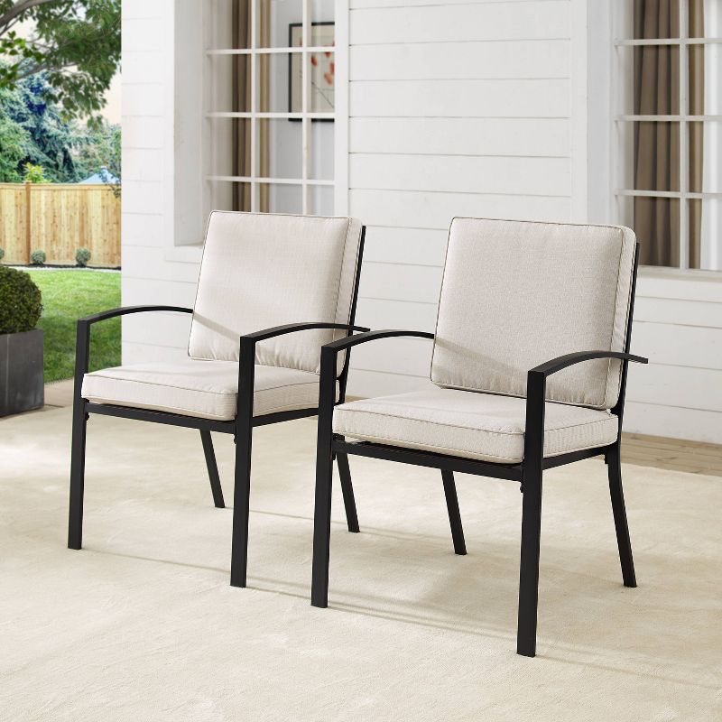 Kaplan 2pk Outdoor Dining Chair Oatmeal/Oil Rubbed Bronze - Crosley, 6 of 16