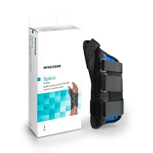 McKesson Black Wrist Brace with Abducted Thumb, for Right Hand - 1 of 4