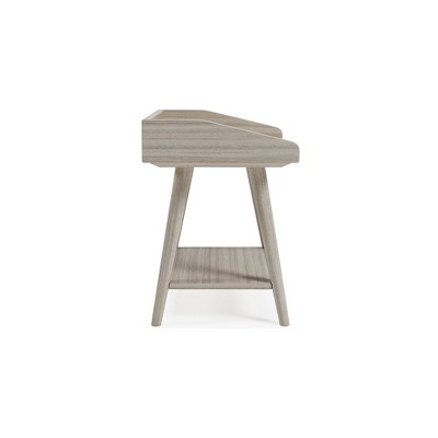 Blariden Transitional Beige Wood Accent Table with USB Chargers