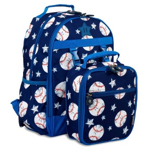 JWorld Duet Kids' 18" Backpack with Detachable Lunch Box - Baseball - 1 of 3