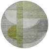 Olive Green And Gray Geometric Washable Indoor Outdoor Area Rug - 4 of 4