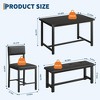 Dining Table Set for 4-6, 63" Large Extendable Dining Room Table Set for 6, Wood Rectangle Kitchen Table - 2 of 4