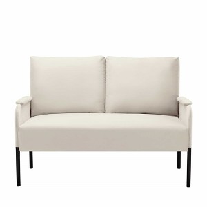 Metal Frame Loveseat Couch,Designed with Simple Lines LoveseatIt,Fits well in Apartments or Rooms with Limited Space,Erfect for Small Spaces ,Beige - 1 of 4