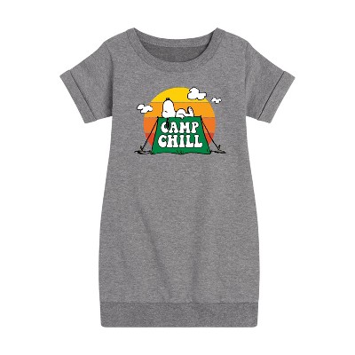 - Peanuts - Camp Chill Graphic Short Sleeve Fleece Dress