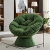 FONTOI Oversized Swivel Accent Chair, Swivel Barrel Chair, Upholstered Wingback Chair for Bedroom Living Room, Dark Green, 33"*31.5"*37" - 3 of 4