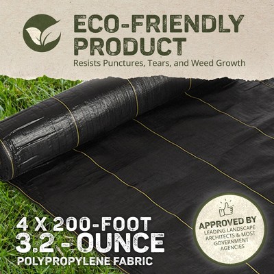 DeWitt 4' x 200' Black Polypropylene Weed Barrier Fabric