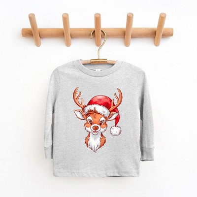 The Juniper Shop Cute Reindeer Head Youth Long Sleeve Tee