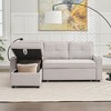 Hyleory 3 - Piece 82.2'' Velvet Upholstered Sectional Sofa Bed, Sleeper Sofa Bed - 4 of 4