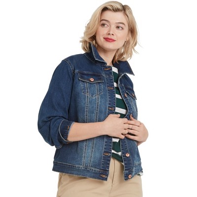 ellos Women's Plus Size Classic Denim Jacket