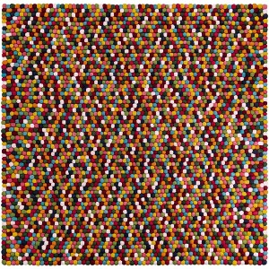 Unique Loom Felt Ball Collection Area Rug - Cloud - 1 of 4