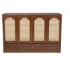 Whisen Queen Murphy Cabinet Bed with Charging Station - Pine Wood & Rattan Design, Foldable Space-Saving Solution - 3 of 4