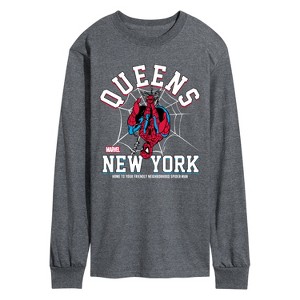 Men's - Marvel - Spider-man Collegiate Long Sleeve Graphic T-Shirt - 1 of 4