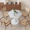 PAGED 31.5 Inch Octagonal Coffee Table Simple Modern Dining Table with Wooden Tabletop and Metal Base for Living Room, Dining Room - 2 of 4
