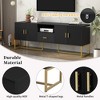 XIYUYEU TV Stand for 70 Inch TV with Metal Handles and Legs,TV Console Table with 1 Drawer and 2 Cabinets,Black/White - 4 of 4