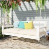 VisioGear Patio Twin Size Daybed Swing, Garden Swing Bench Chair with 4 Hanging Ropes for Backyard, Outdoor, White, 81.9"*40.6"*27.6" - 4 of 4