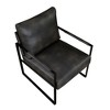 Faux Leather Upholstered Accent Chair with Cushioned Seat, Attached Cushion, Upholstery-Wrapped Armrests - 3 of 4