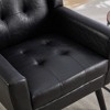 Ridstar Upholstered Modern Soft Lounge Chair & Accent Chair With Arm Support And Solid Leg-Black - 3 of 4