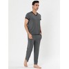 Lars Amadeus Men's Cotton Short Sleeves V Neck Top Bottoms Lounge Sleep Pajamas Sets - 4 of 4