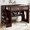 Twin/Full Size Loft Bed with Movable Desk, Storage Stairs & Shelves - ModernLuxe - 4 of 4