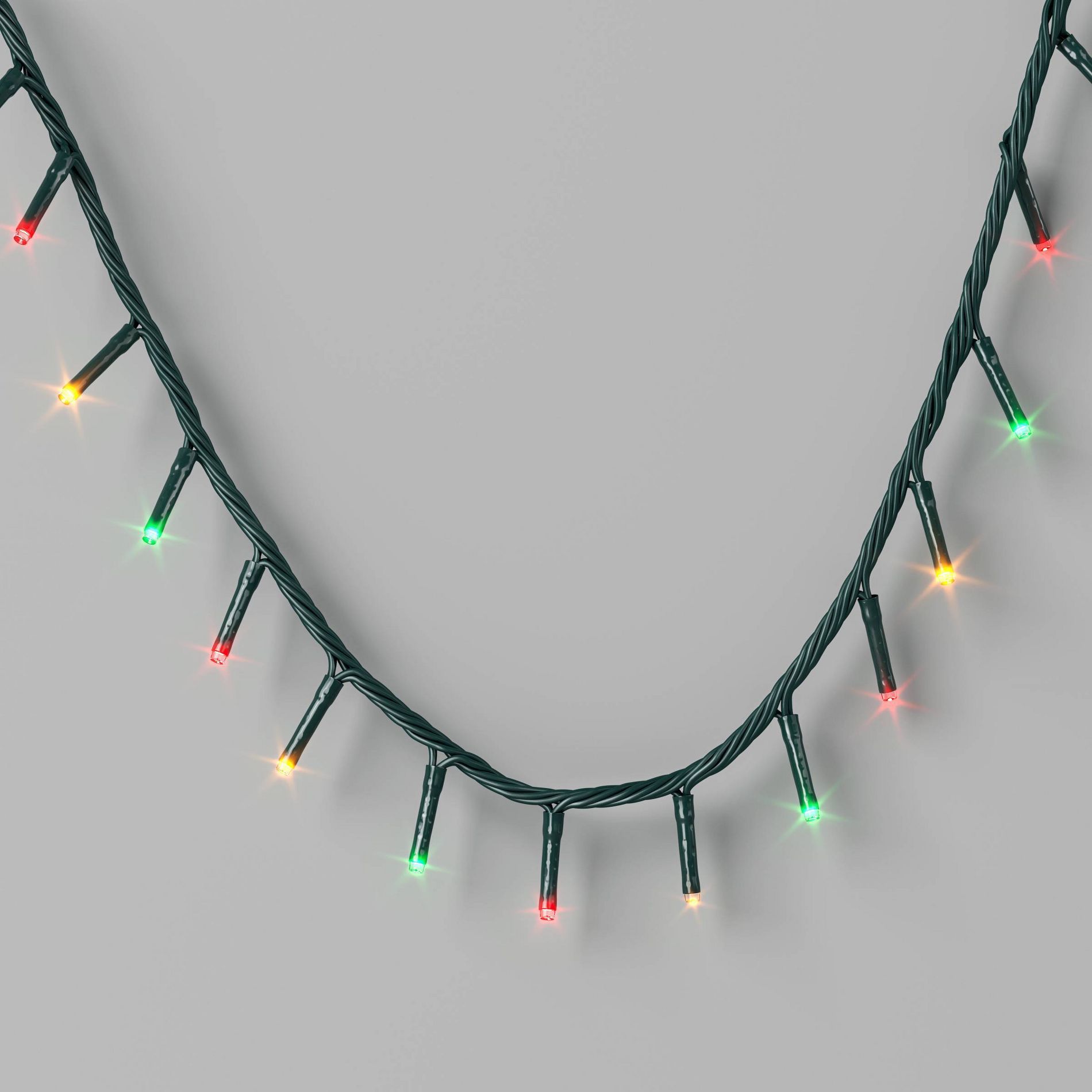 9.5' 3mm 100ct LED Micro Christmas String Lights Warm White/Red/Green with Green Wire - Wondershop™