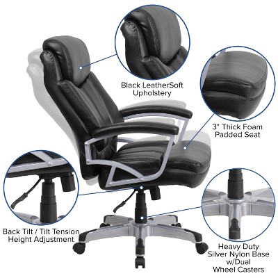 Black Leather High Back Executive Swivel Office Chair