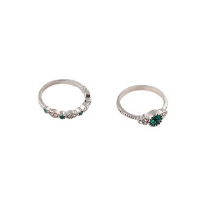 SOHI Women's Emerald Green The Eléa Multi-Layer Ring - 1 of 4