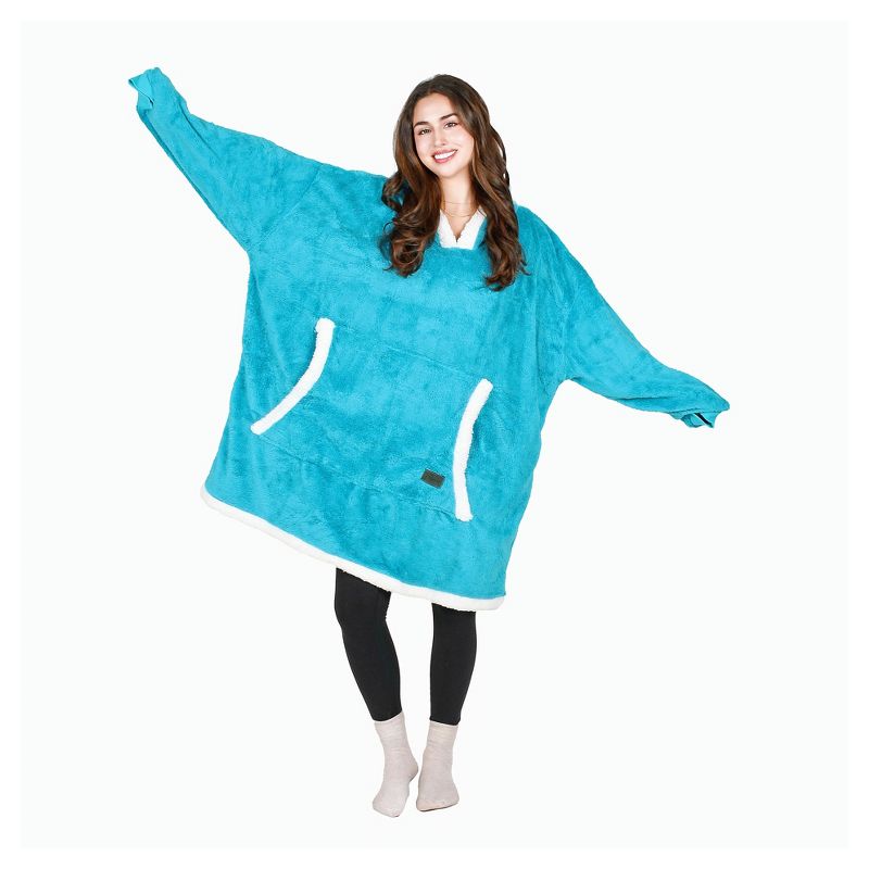 Tirrinia Oversized Wearable Blanket Hoodie Fleece for Adults as A Gift, Big & Warm Blanket Giant Pocket both Indoors & Outdoors Men Women, 2 of 7