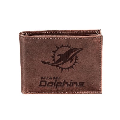 Evergreen Miami Dolphins Bi-Fold Wallet, Brown