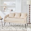 APRILSOUL53.7"Modern Upholstered Velvet Open Back Loveseat Settee with 3 Pillows, Small Comfy Sofa 2-Seater Mini Sofa - 2 of 4