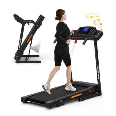 FIONECA Foldable Electric Treadmill with Incline, Handrail Speed Control & Pulse Monitor, App Compatible