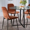 5-Piece Small Round Glass Dining Table Set For 4, Home Kitchen Round Table with 4 Upholstered Armless Chairs for Apartment, Dining Room-Maison Boucle - 4 of 4